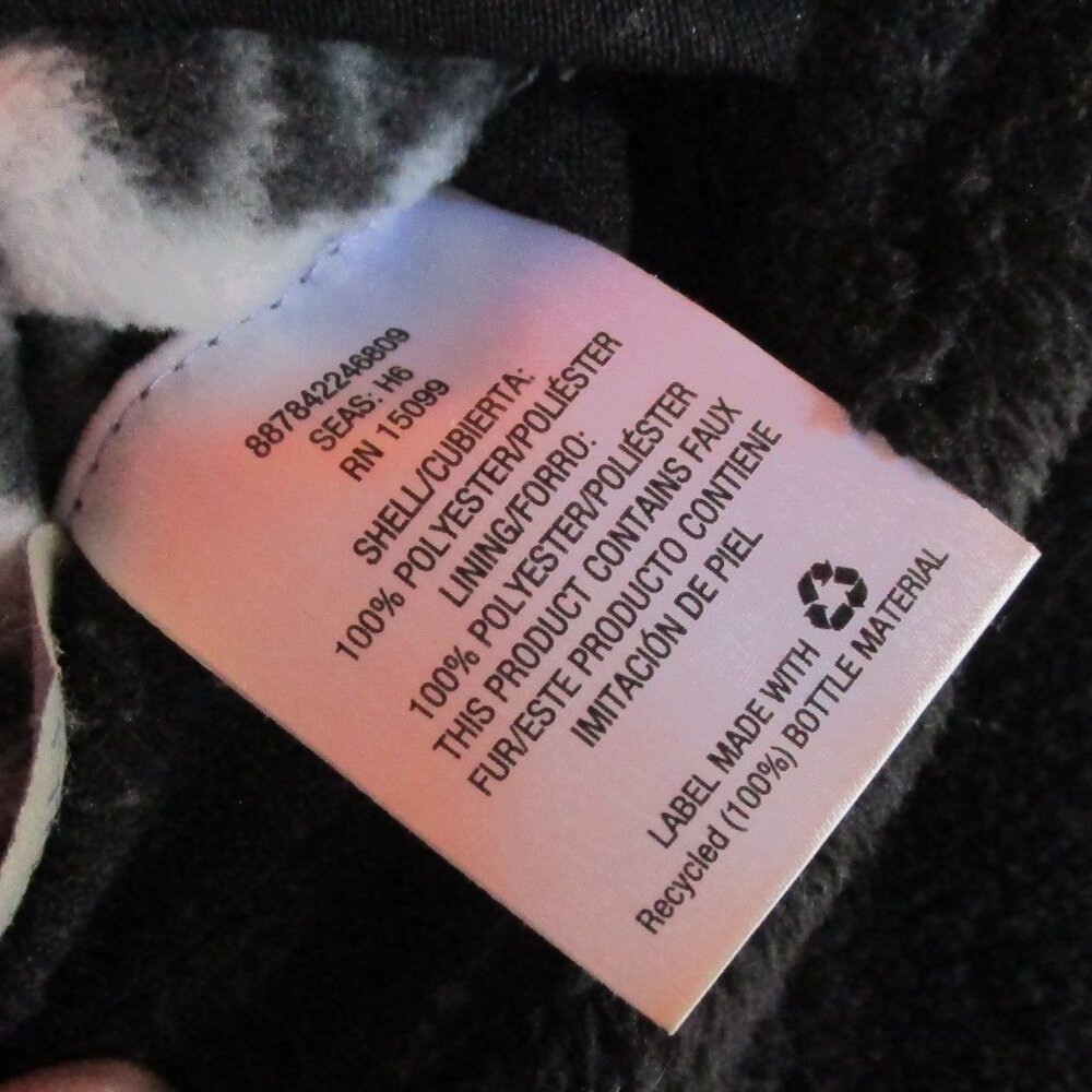 Black white leopard print vest. Fleece, reversable, zipup w pockets. Laura Scott - Picture 11 of 15